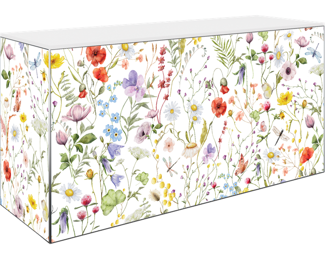 Art Series Food Station Counter - Bloom - White Top - 60 x 180 x 90cm H